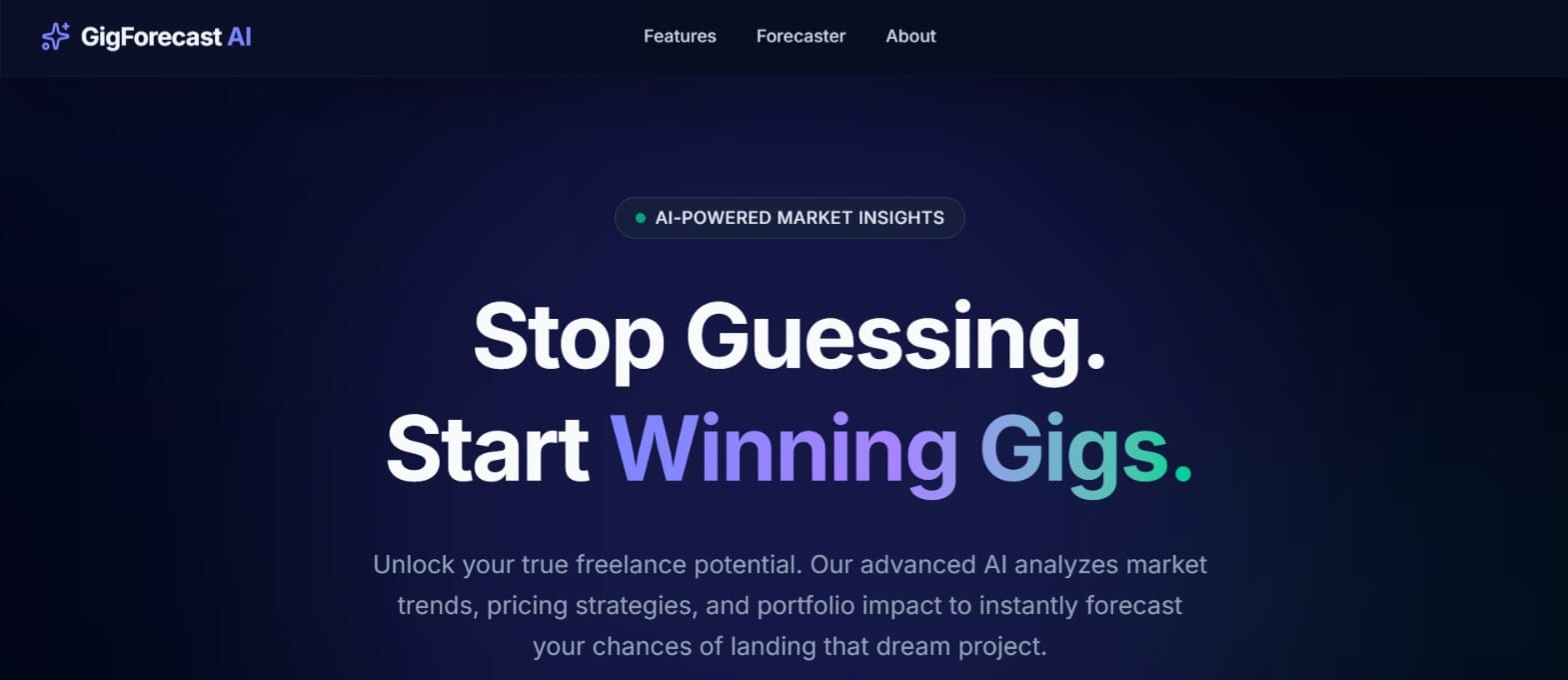 The Freelance Gig Forecaster project interface screenshot